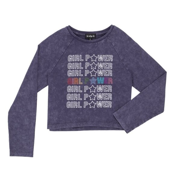 KidPik Girls Raglan Long Sleeve Girl Power Sweatshirt Size Medium/10 - Picture 1 of 9